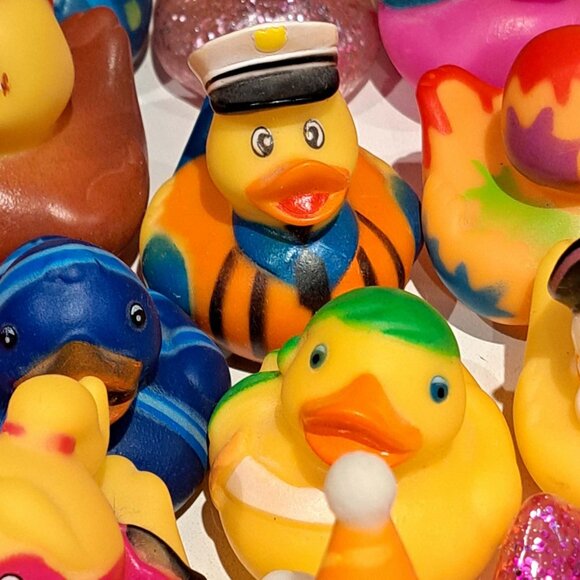 Lot of 69 assorted rubber ducks. Pirates, police men, owls, chicken, princess - Picture 6 of 16